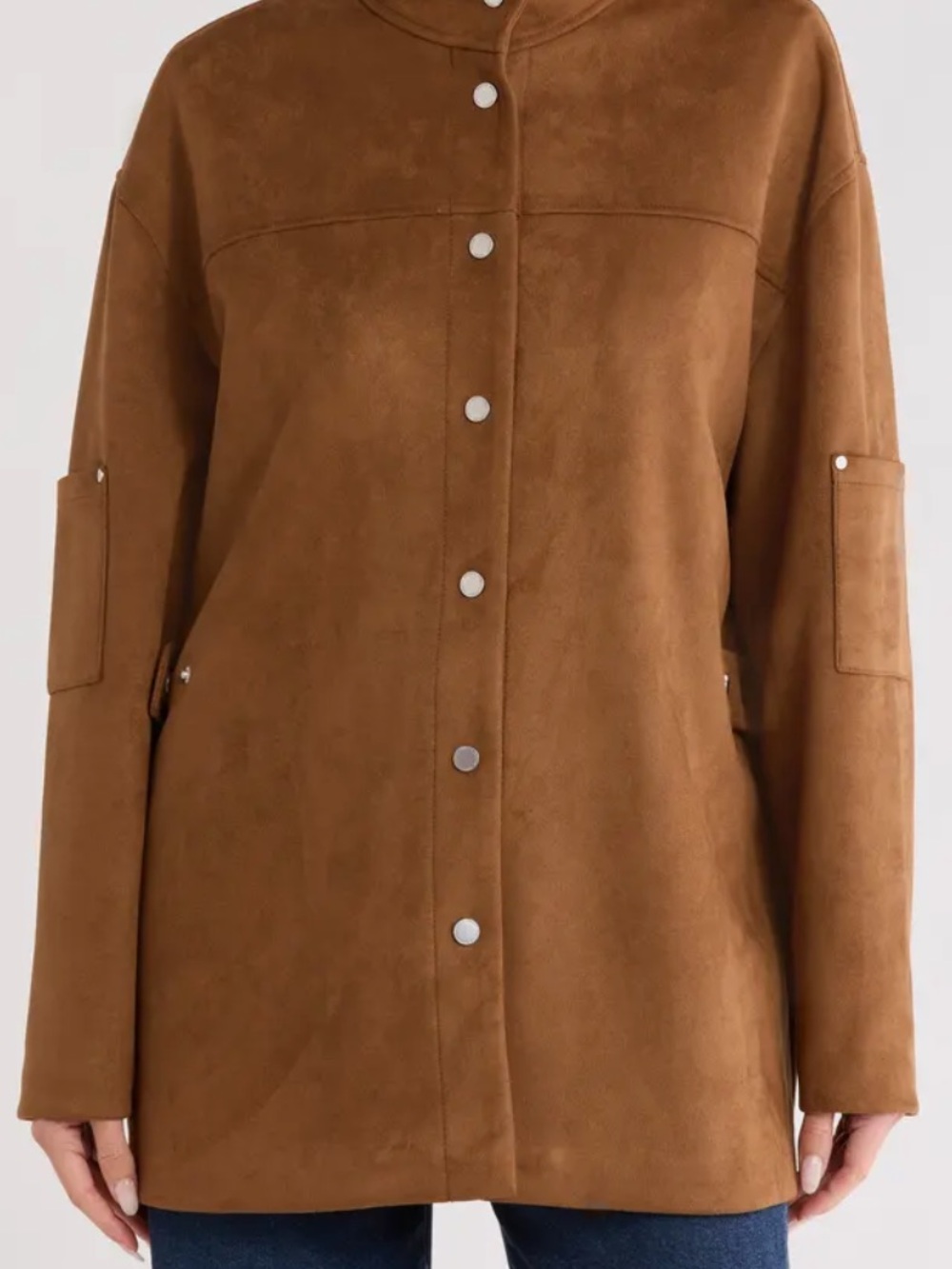 NEVER WORN Rebecca Minkoff Oversize Faux Suede Shirt Jacket - Picture 7 of 7